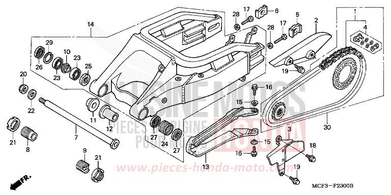 BRAS OSCILLANT (VTR1000SPY/1) von VTR1000 SP-1 ACCURATE SILVER METALLIC (NH146) von 2001
